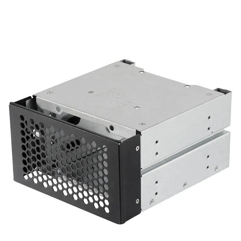 Transparent 5.25 to 3.5 inch hard drive cage for desktop PC optical drive bay conversion