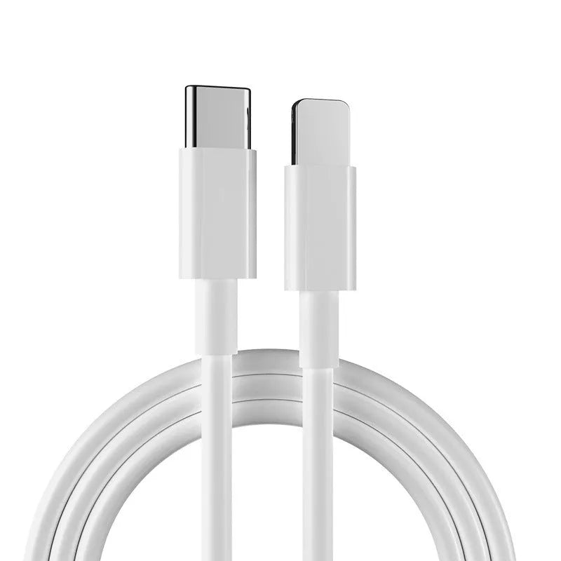 White 20W USB-C PD fast wall charger with 1m cable for iPhone and iPad