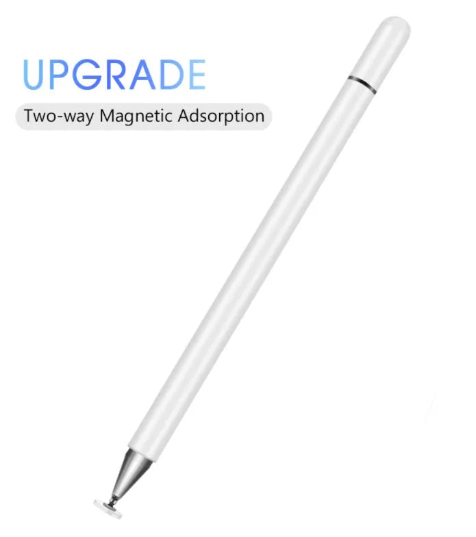 Capacitive stylus pen for iPhone and Android, aluminium alloy body, fine nano nib, 178mm length, black white silver