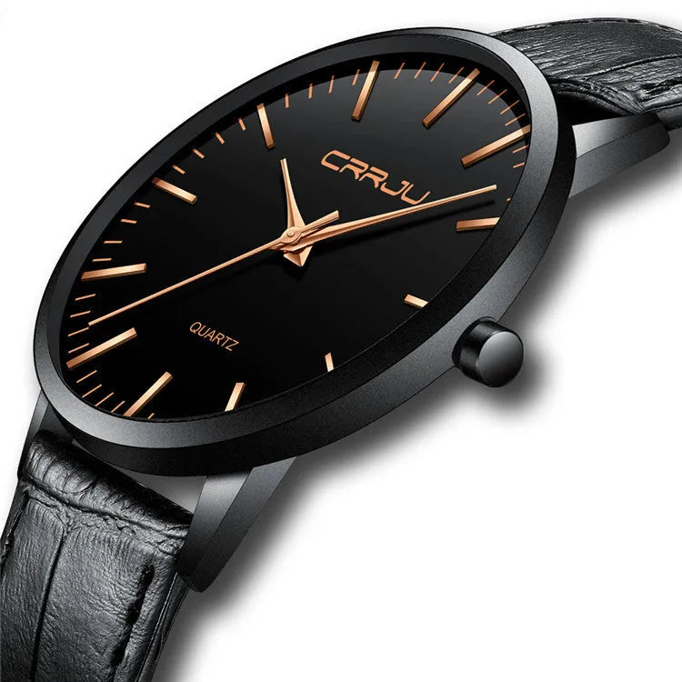 Casual quartz wristwatch with alloy case and plexiglass lens showing colour variations
