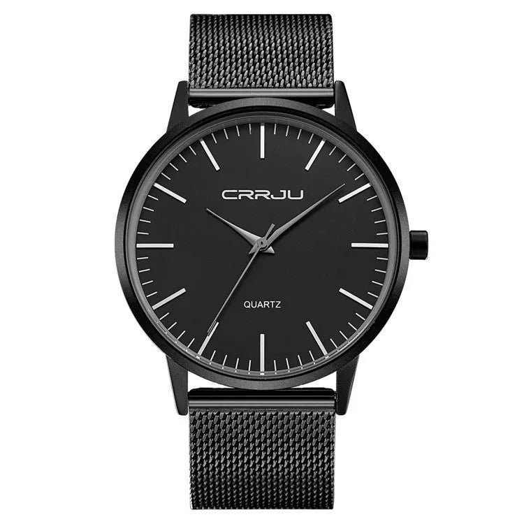 Casual quartz wristwatch with alloy case and plexiglass lens showing colour variations