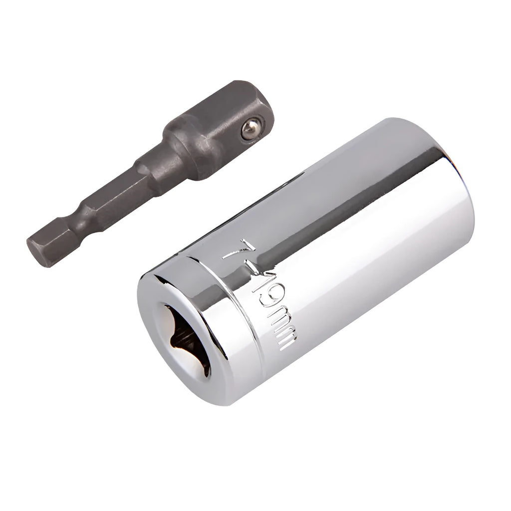 3/8 metric socket combination tool with 7-19mm range, single head wrench shape, single sleeve or extension rod option