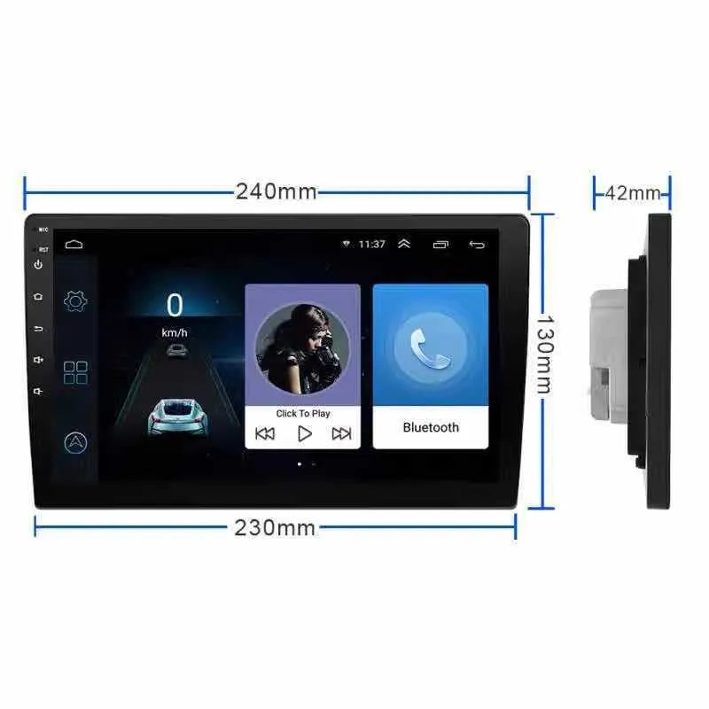 Black car navigator with large rotating LCD screen for GM vehicles showing adjustable display mechanism