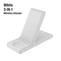 Three-in-one wireless charger charging stand in black, white, grey, green and yellow with 2400mA current