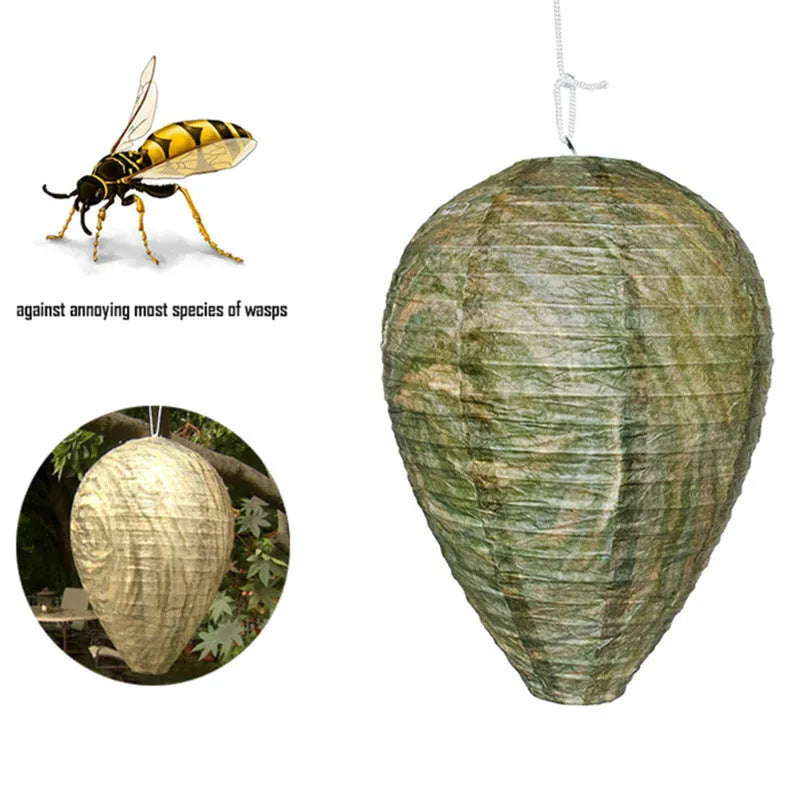 Hexagonal beehive lantern with paper and wire construction measuring 22cm by 28cm