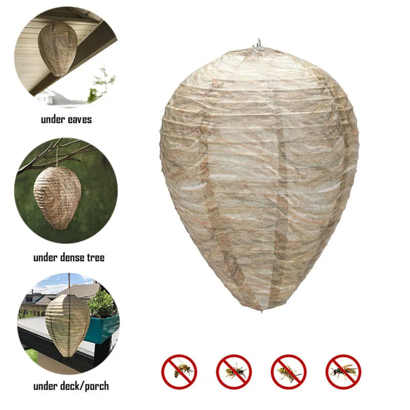 Hexagonal beehive lantern with paper and wire construction measuring 22cm by 28cm