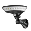 Solar-powered 360-degree outdoor security light with motion sensor mounted on wall