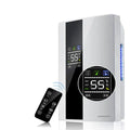 White household dehumidifier with 2.2 litre water tank and electronic control panel