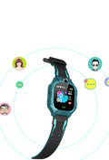 Z6 Q19 children's smart watch with GPS in green, showing the 1.44-inch touch screen on a wrist.