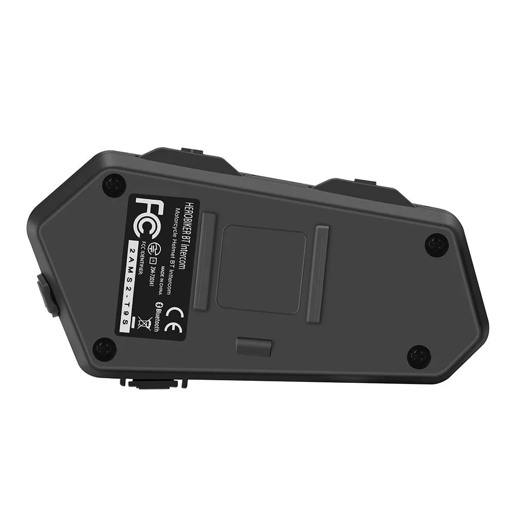 HEROBIKER motorcycle intercom helmet headset, Bluetooth 3.0, waterproof, 1200M, 85 x 42 x 23 mm, black