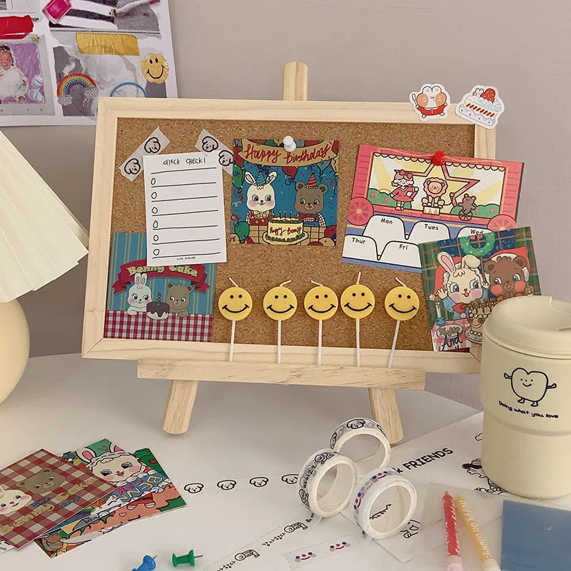 Cork board photo wall message board in 20cm x 30cm or 30cm x 40cm with optional stickers, support and cards