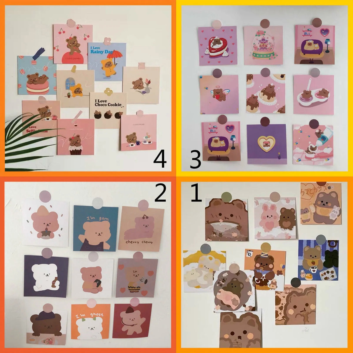 Cork board photo wall message board in 20cm x 30cm or 30cm x 40cm with optional stickers, support and cards