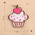 Rainbow cherry butterfly embroidered patch with hot melt adhesive backing, Ice cream colour, for clothing and bags