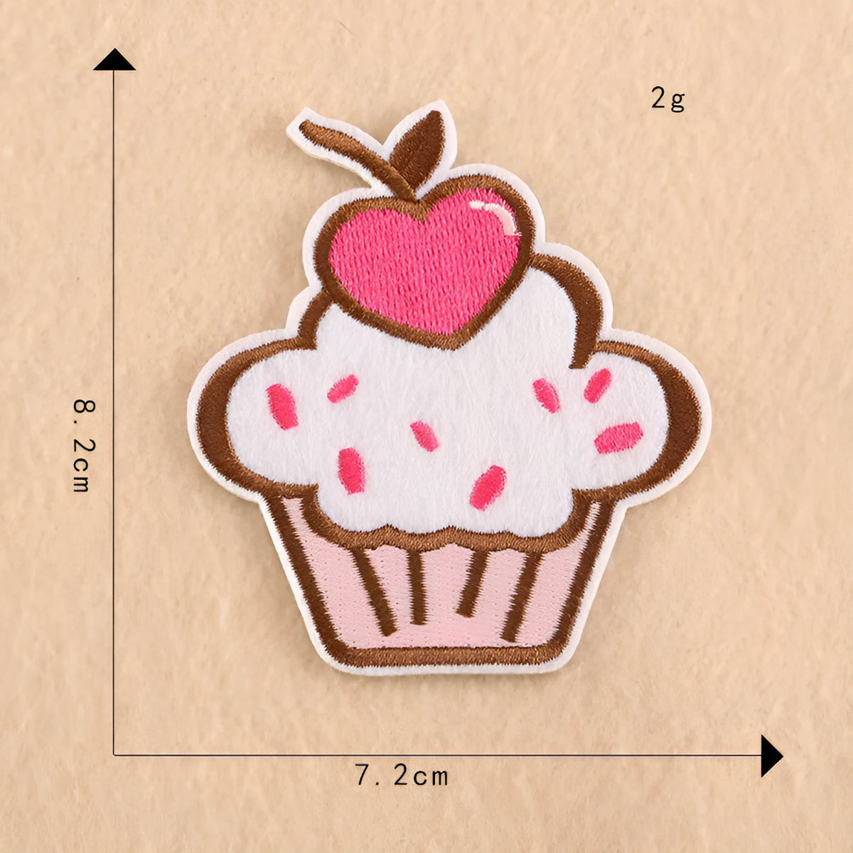 Rainbow cherry butterfly embroidered patch with hot melt adhesive backing, Ice cream colour, for clothing and bags