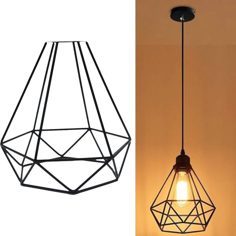 Nordic Retro Iron Chandelier with retractable 21x26x26cm size for living room ceiling