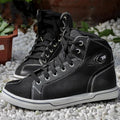 Men's black and grey motorcycle casual short boots with shock absorption for summer riding