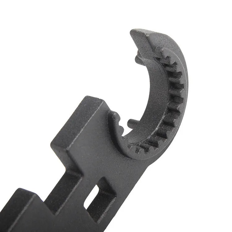 Black AR15 M4 combination wrench made from 40Cr steel for firearm maintenance
