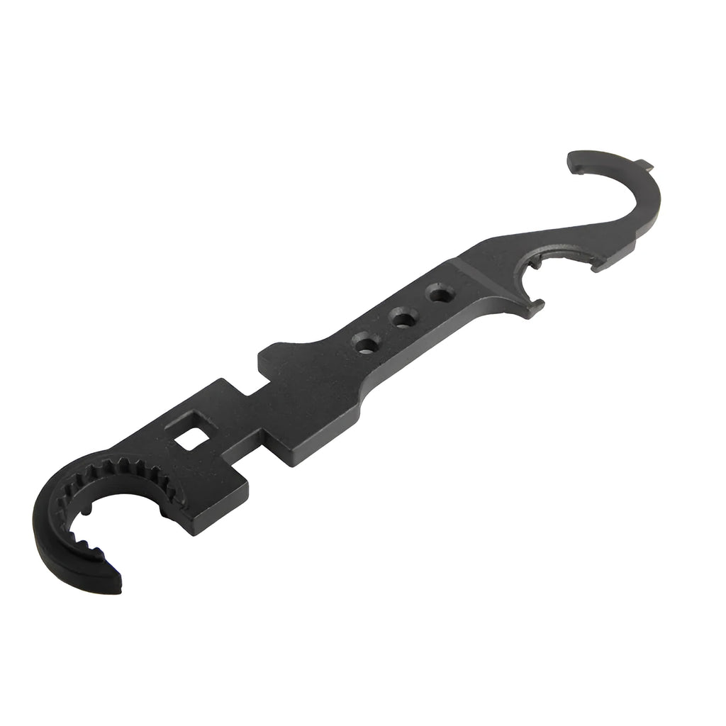 Black AR15 M4 combination wrench made from 40Cr steel for firearm maintenance