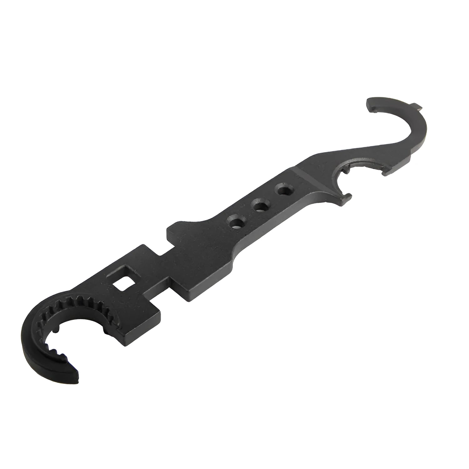 Black AR15 M4 combination wrench made from 40Cr steel for firearm maintenance