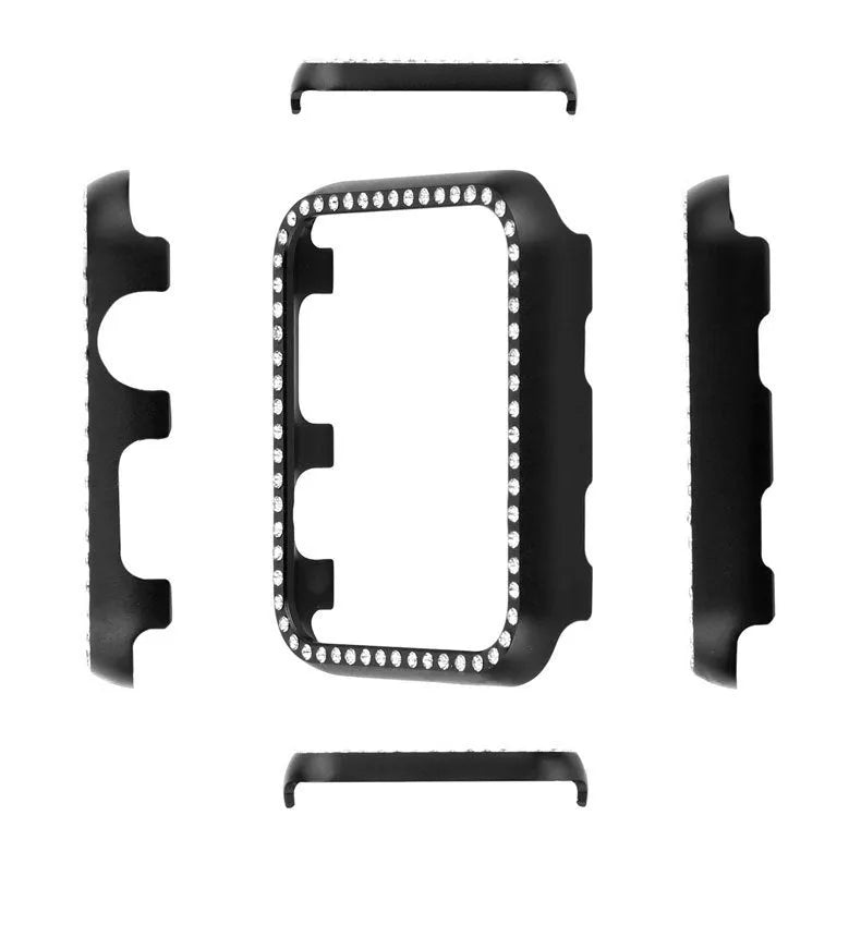 Aluminium alloy diamond protective case for Apple Watch in a choice of metallic colours.