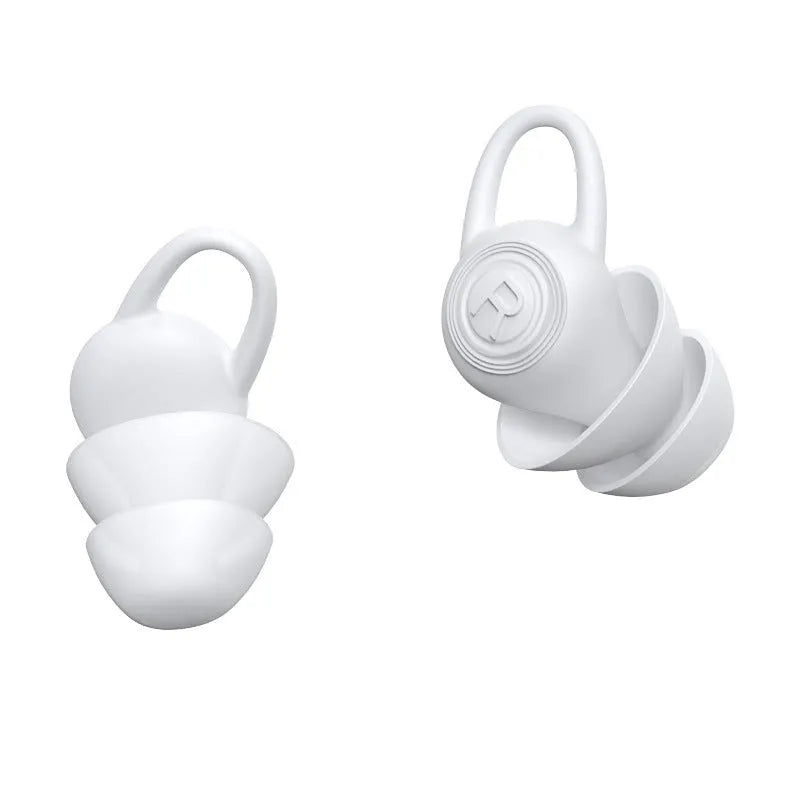 White soft silicone ear plugs for noise reduction, individually packaged
