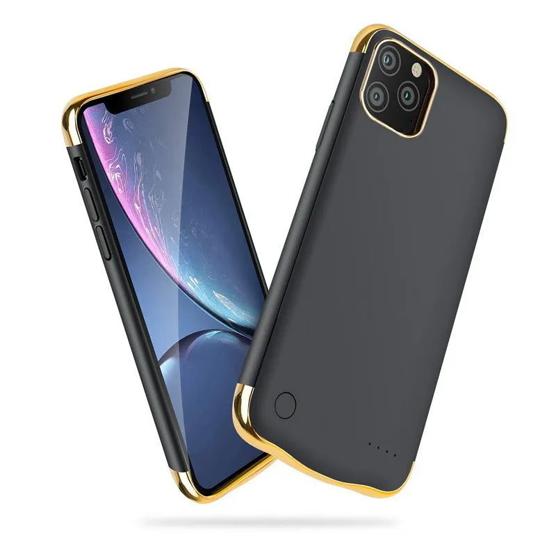 Back clip power bank phone case for iPhone 12 to 14 and older models, glass and plastic, 15.2*82*166.5mm