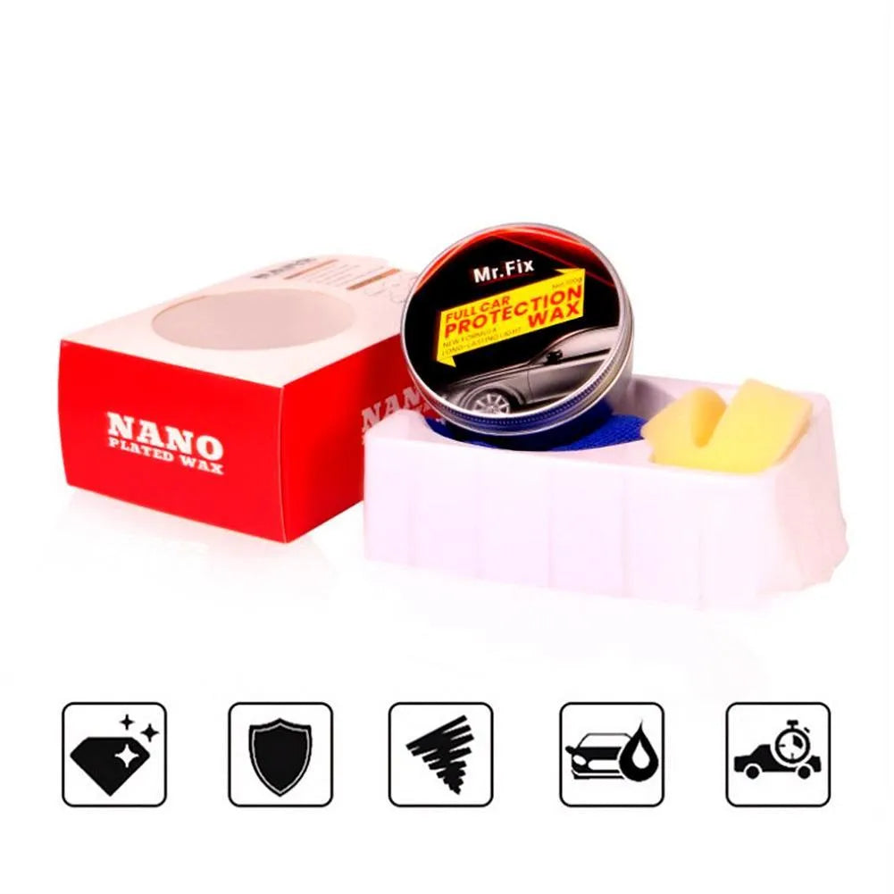White solid car crystal wax 2cm x 2cm x 3cm silicone oil for glazing and plating