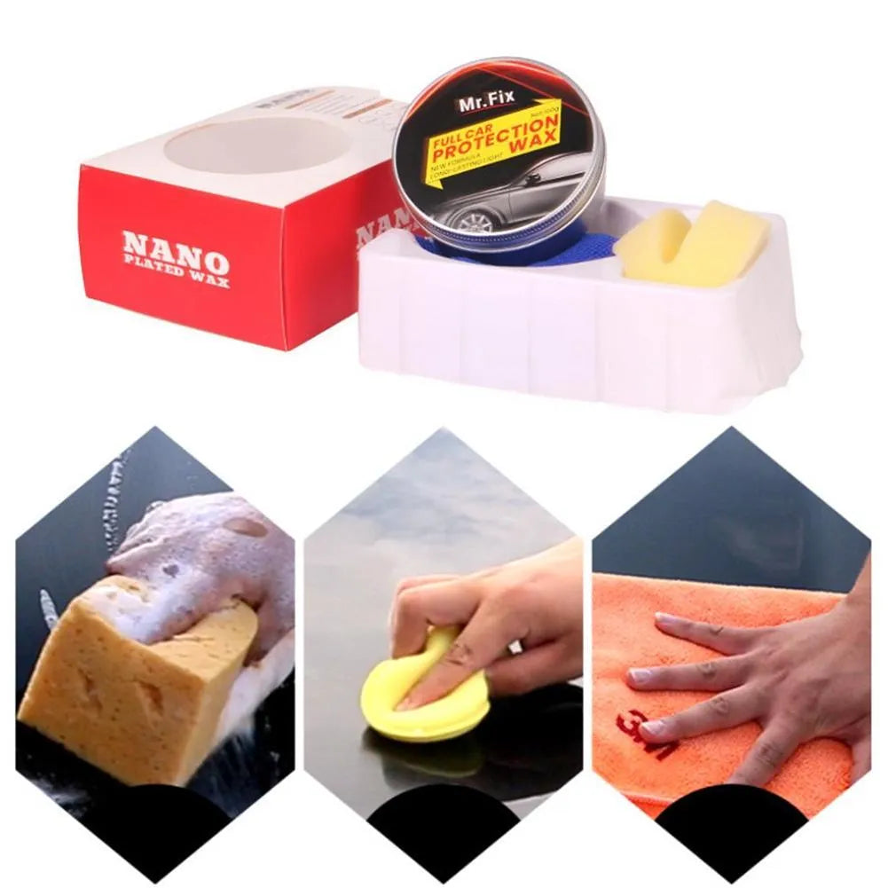 White solid car crystal wax 2cm x 2cm x 3cm silicone oil for glazing and plating