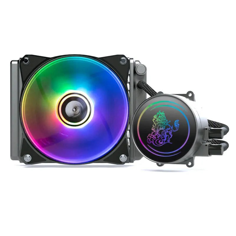 Kirin 240mm CPU water cooling radiator with colourful ARGB fan and copper-aluminum construction