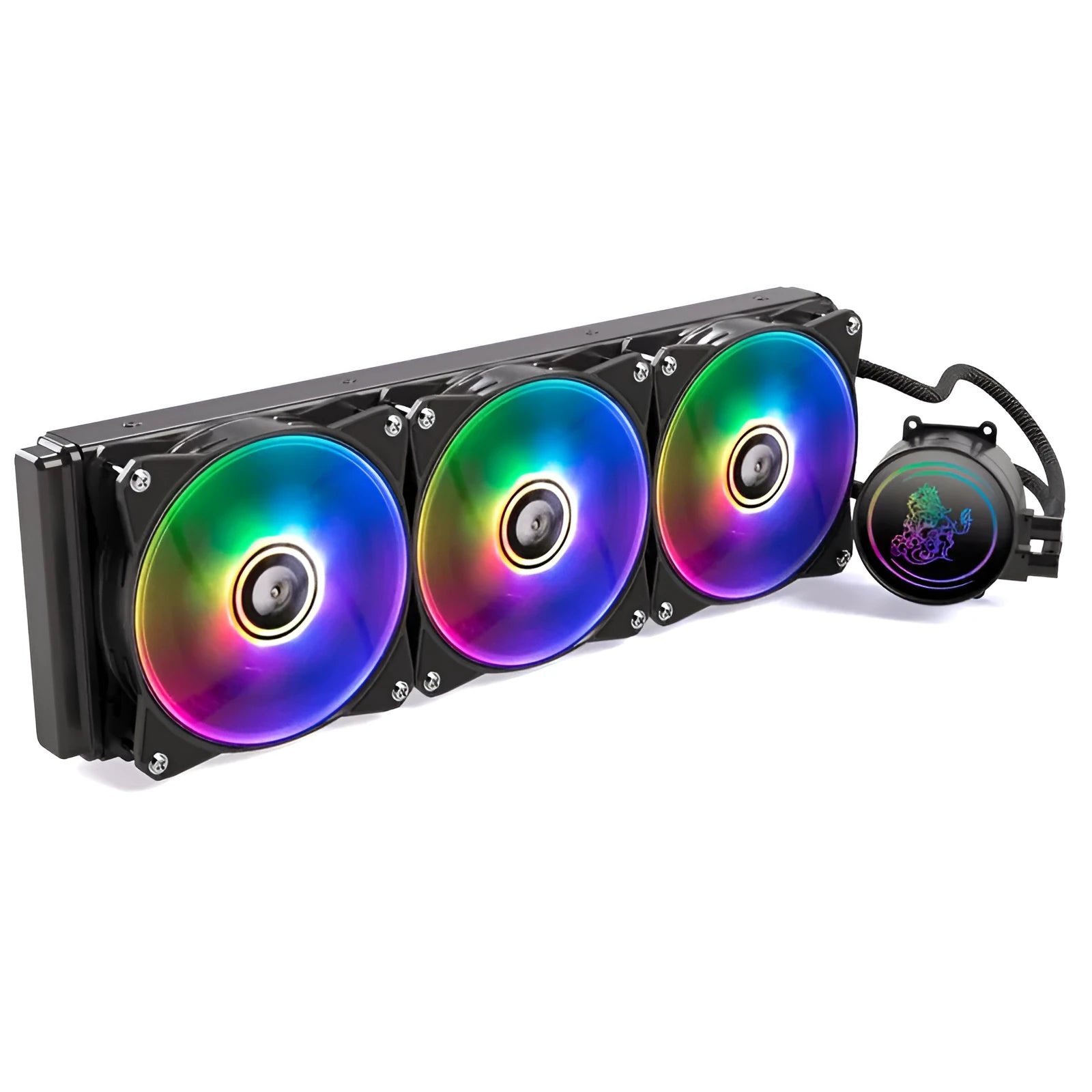 Kirin 240mm CPU water cooling radiator with colourful ARGB fan and copper-aluminum construction