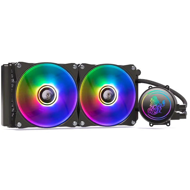 Kirin 240mm CPU water cooling radiator with colourful ARGB fan and copper-aluminum construction