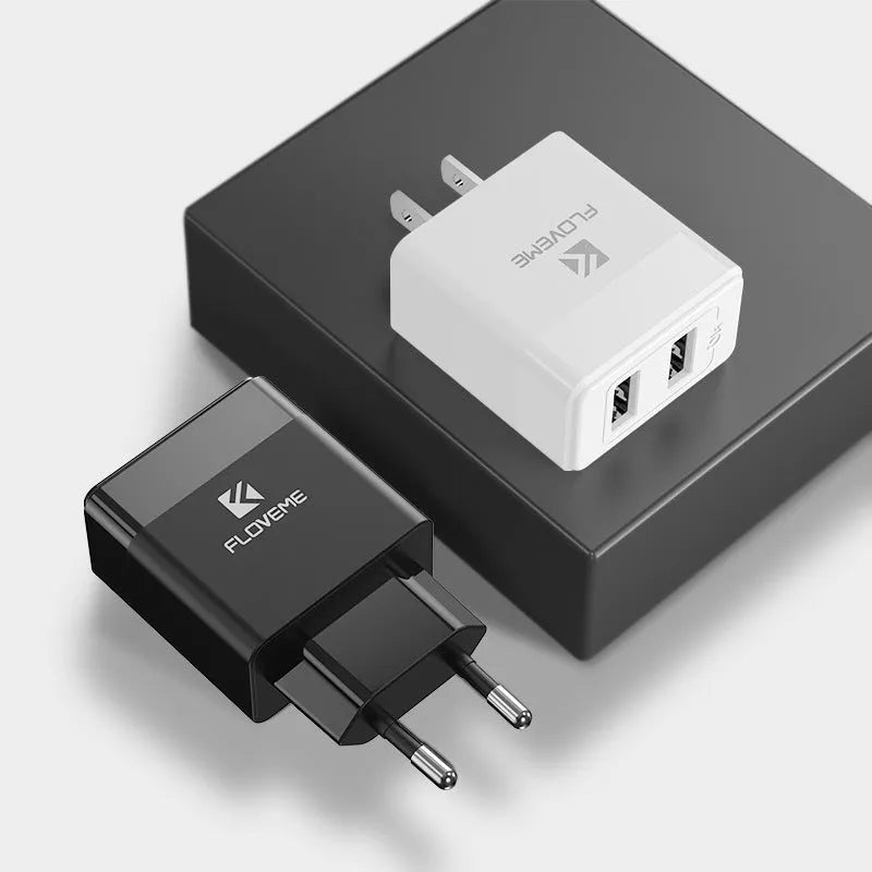 European and American standard travel charger with USB port for mobile device fast charging