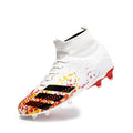 Black long-nail football boots with PU upper and rubber outsole for grass training