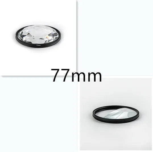 77mm half moon mirror split focus camera filter with microfiber cloth and storage bag