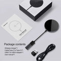 Black MagSlim magnetic wireless charger for smartphones showing 10W charging output
