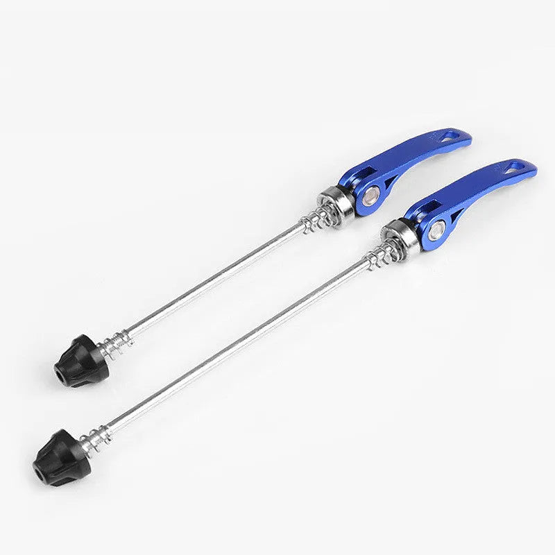 Bicycle quick release axle hub lever body with galvanized rod and aluminum handle in various colors