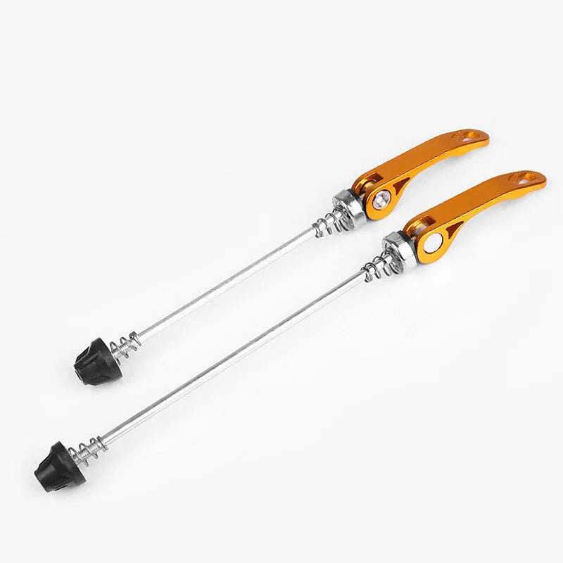 Bicycle quick release axle hub lever body with galvanized rod and aluminum handle in various colors