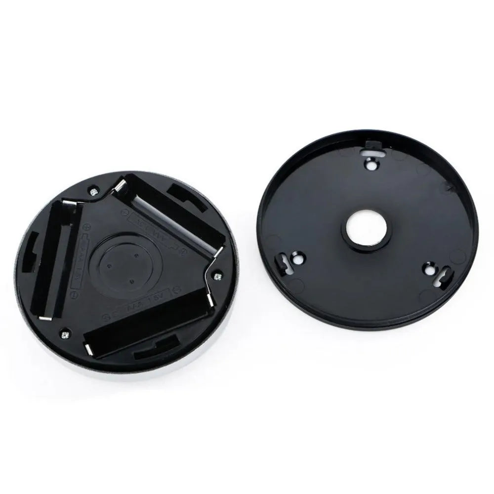 Silver battery-powered motion sensor night light with 80mm diameter PC plastic lampshade