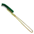 Green elbow-shaped nylon wire rust removal brush with metal handle for range hood cleaning