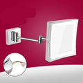 Stainless steel folding bathroom mirror with 8.5 inch silver lens and adjustable frame
