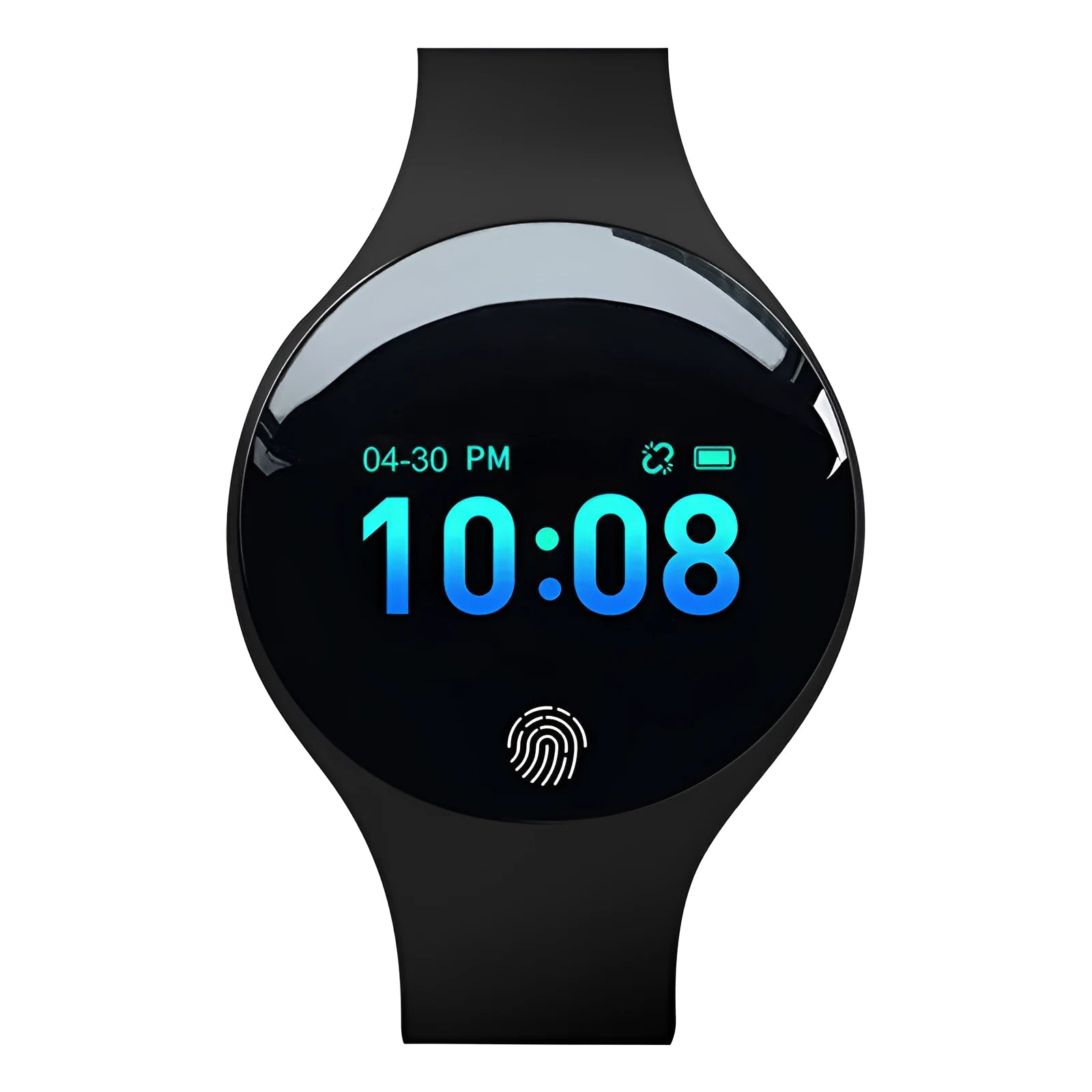 Blue Bluetooth smart watch with pedometer on wrist showing 0.66-inch screen and 37mm dial.
