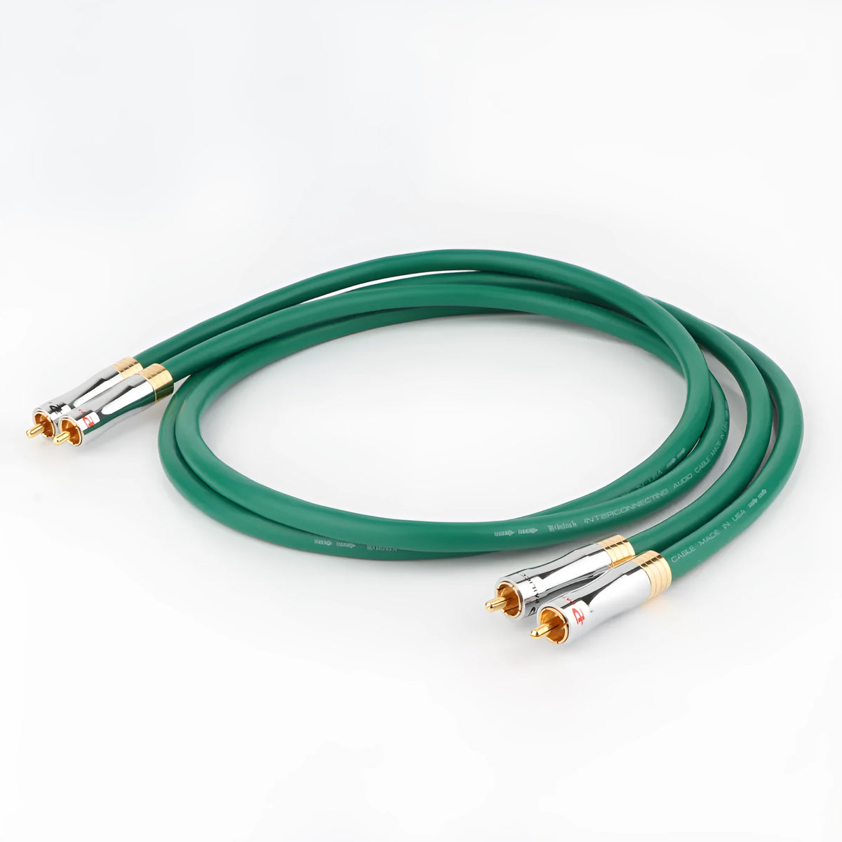Silver-plated 4-core RCA audio cable with Lotus connectors for CD decoder to amplifier connection