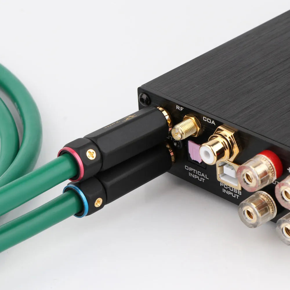 Silver-plated 4-core RCA audio cable with Lotus connectors for CD decoder to amplifier connection
