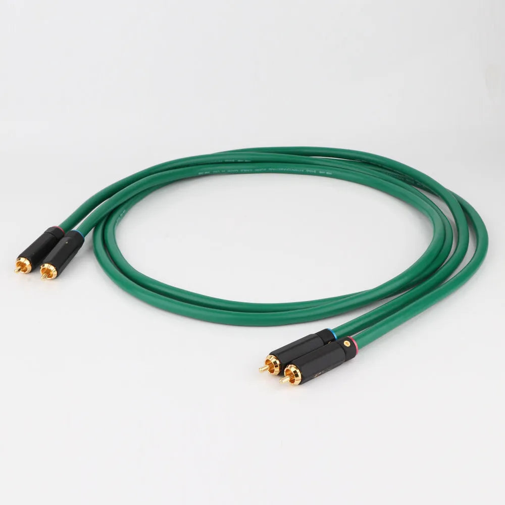 Silver-plated 4-core RCA audio cable with Lotus connectors for CD decoder to amplifier connection