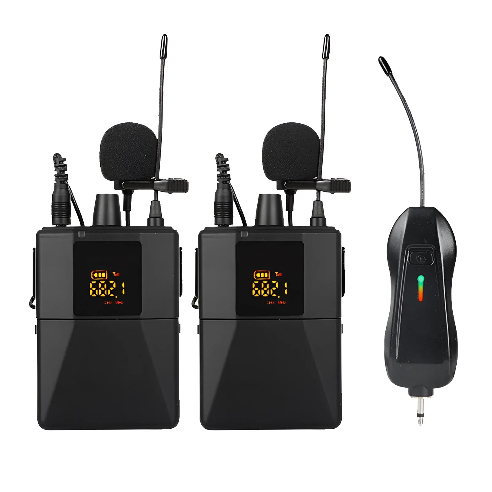 Little Bee X3 black wireless lavalier clip-on microphone for smartphones and cameras.