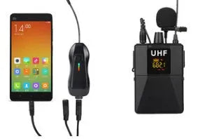 Little Bee X3 black wireless lavalier clip-on microphone for smartphones and cameras.