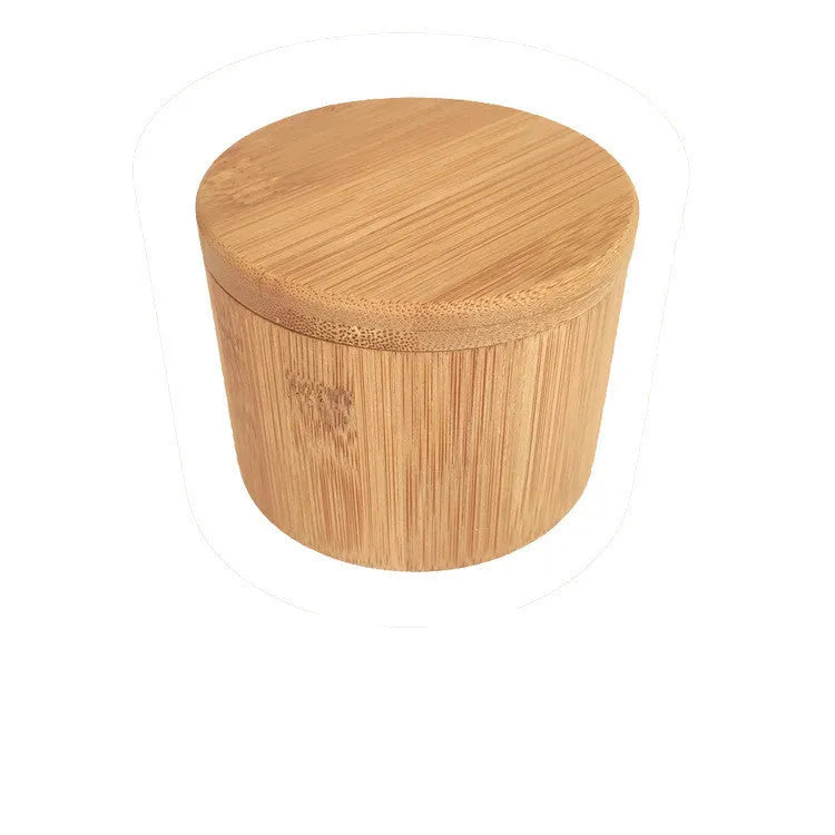 Bamboo seasoning box with bamboo spoon for kitchen spice storage