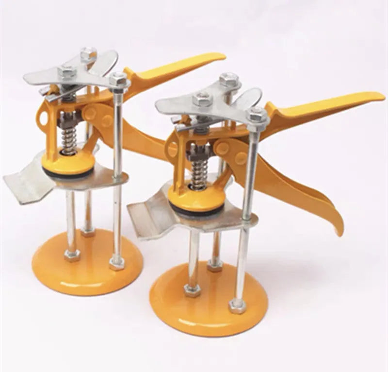 Adjustable height tile raising locator for concrete floor levelling with metal alloy construction