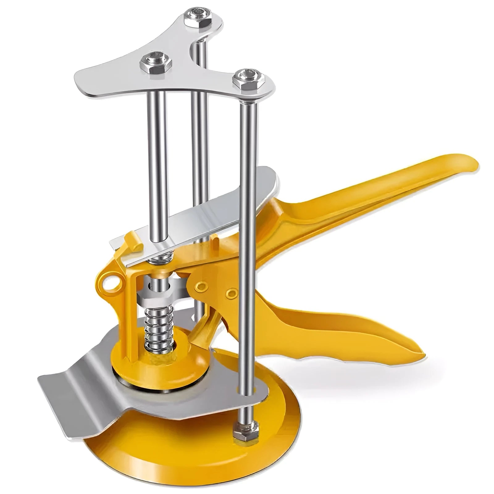 Adjustable height tile raising locator for concrete floor levelling with metal alloy construction