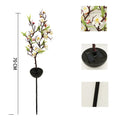 Solar-powered cherry tree branch garden stake light with ground spike for outdoor decoration